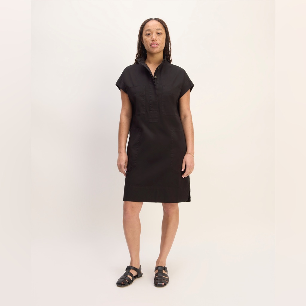 Everlane Women's Black Short Sleeve Shirt Dress